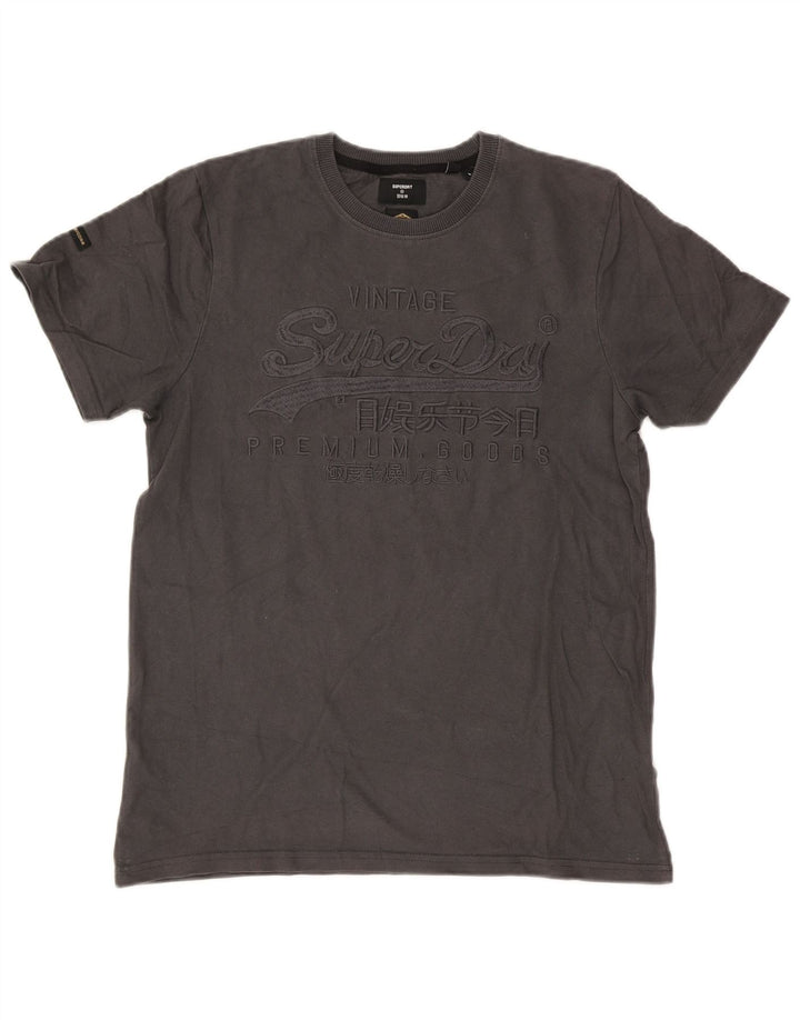 Męski standardowy T-shirt Superdry z grafiką, duży, szary, bawełniany