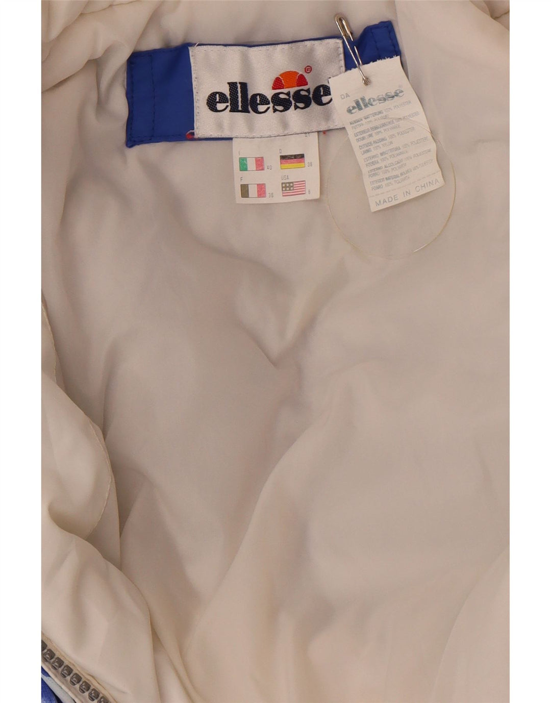 Damski kombinezon narciarski Ellesse z kapturem, oversize IT 40, mały, biały, kwiatowy