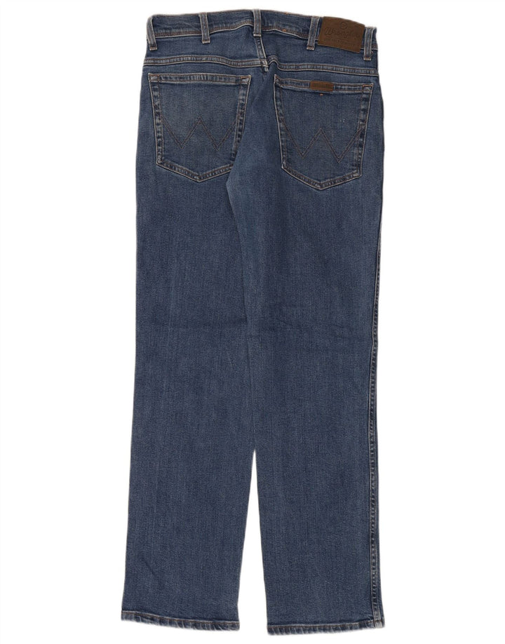 WRANGLER Męskie proste dżinsy o regularnym kroju W32 L32 Niebieskie, bawełniane