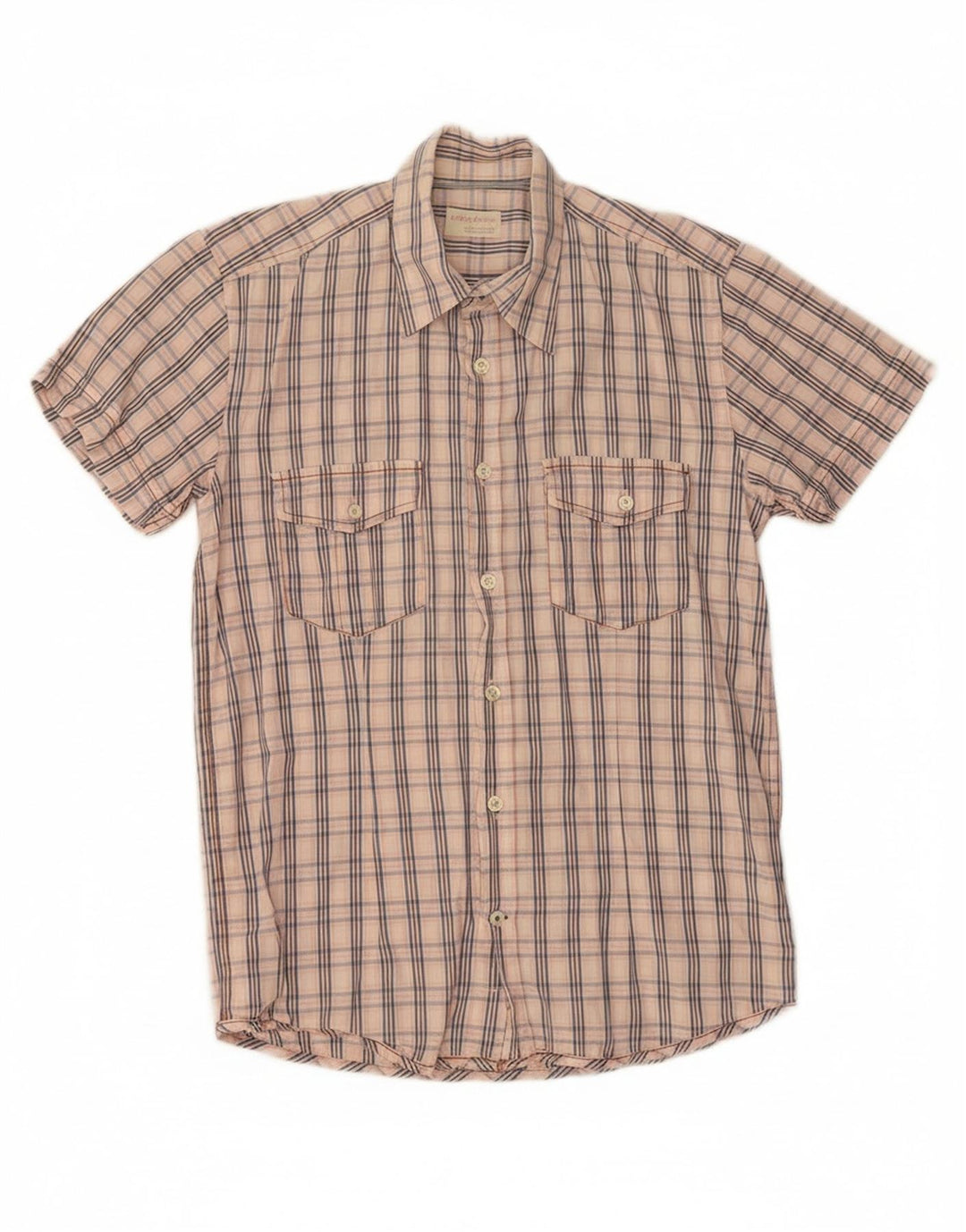 JACK & JONES Mens Graphic Short Sleeve Shirt Small Pink Check