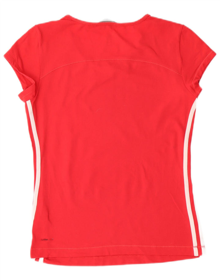 ADIDAS Womens Climalite T-Shirt Top UK 14 Medium Red Polyamide