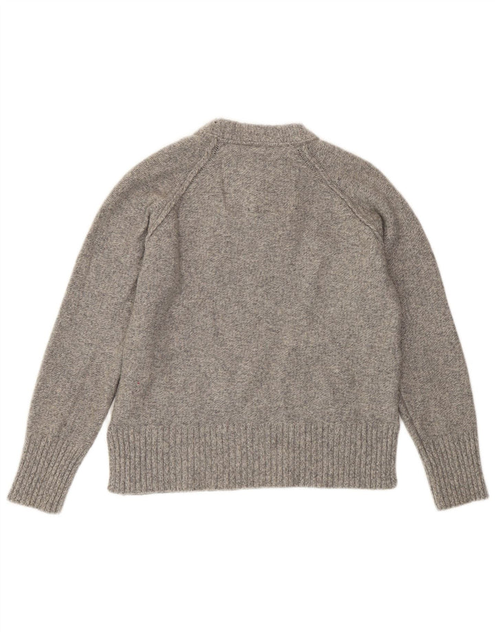 Damski sweter z okrągłym dekoltem Superdry UK 10, mały, szary, wełniany