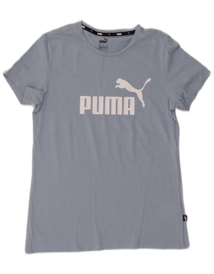 Damska koszulka z grafiką Puma Top UK 12, średnia niebieska bawełna