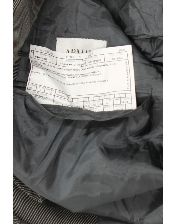 Męska marynarka zapinana na 3 guziki Armani Collezioni IT 50 Średnia szara wełna