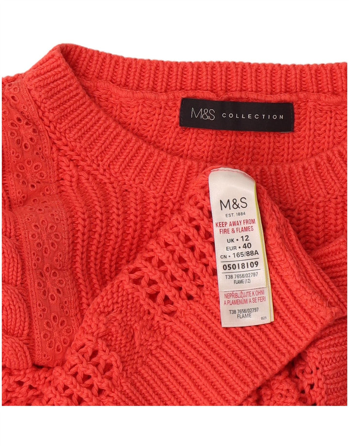 Sweter damski Marks & Spencer z okrągłym dekoltem, UK 12, średni pomarańczowy