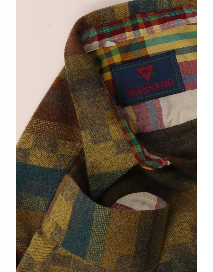 Męska koszula flanelowa Massaro w duże paski khaki