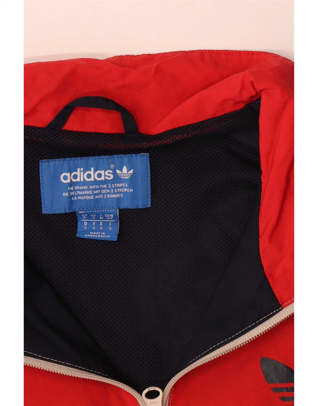 Męska bluza dresowa Adidas z grafiką, mała, granatowa, z blokami kolorów