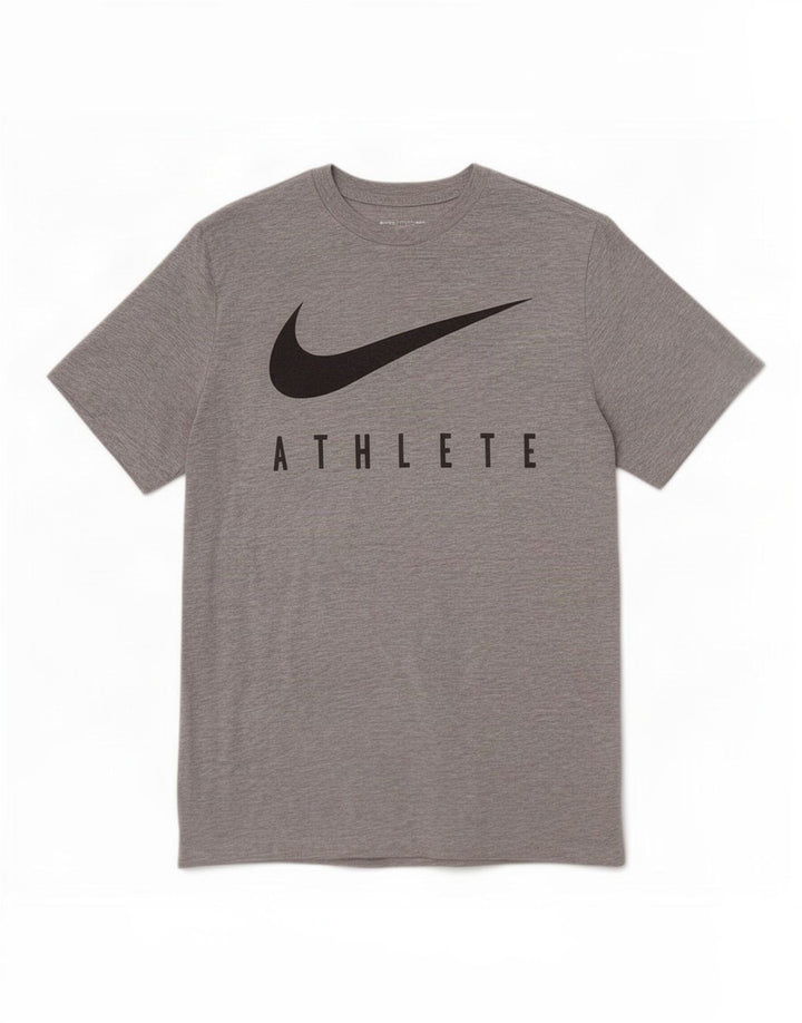 Męski T-shirt Nike Dri Fit z grafiką, średnioszary, nakrapiany poliester
