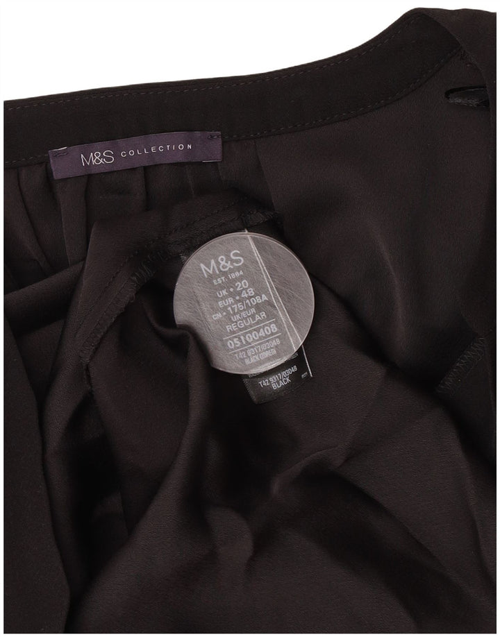 Marks & Spencer Damska sukienka typu shift z rękawem 3/4 UK 20 2XL Czarny poliester