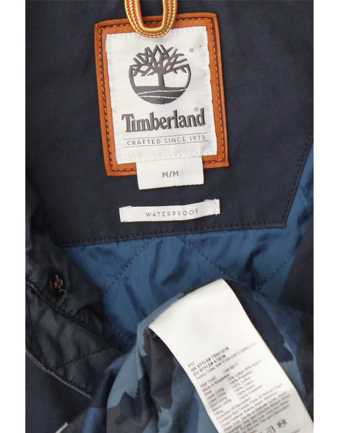 Męski płaszcz wiatrówka TIMBERLAND UK 38 Średni granatowy, bawełniany