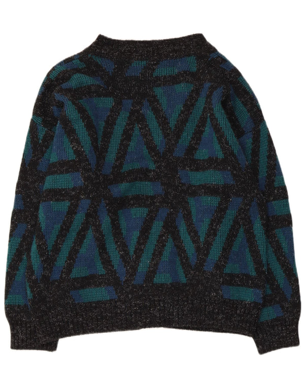 Sweter damski VINTAGE UK 18 XL Zielony geometryczny