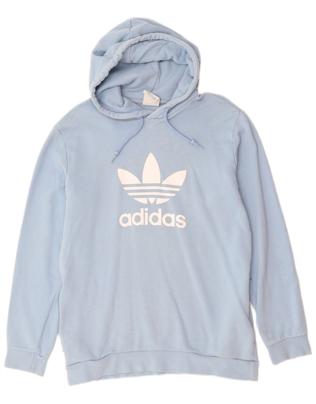 Męski sweter z kapturem ADIDAS z grafiką, średnioniebieski, bawełniany