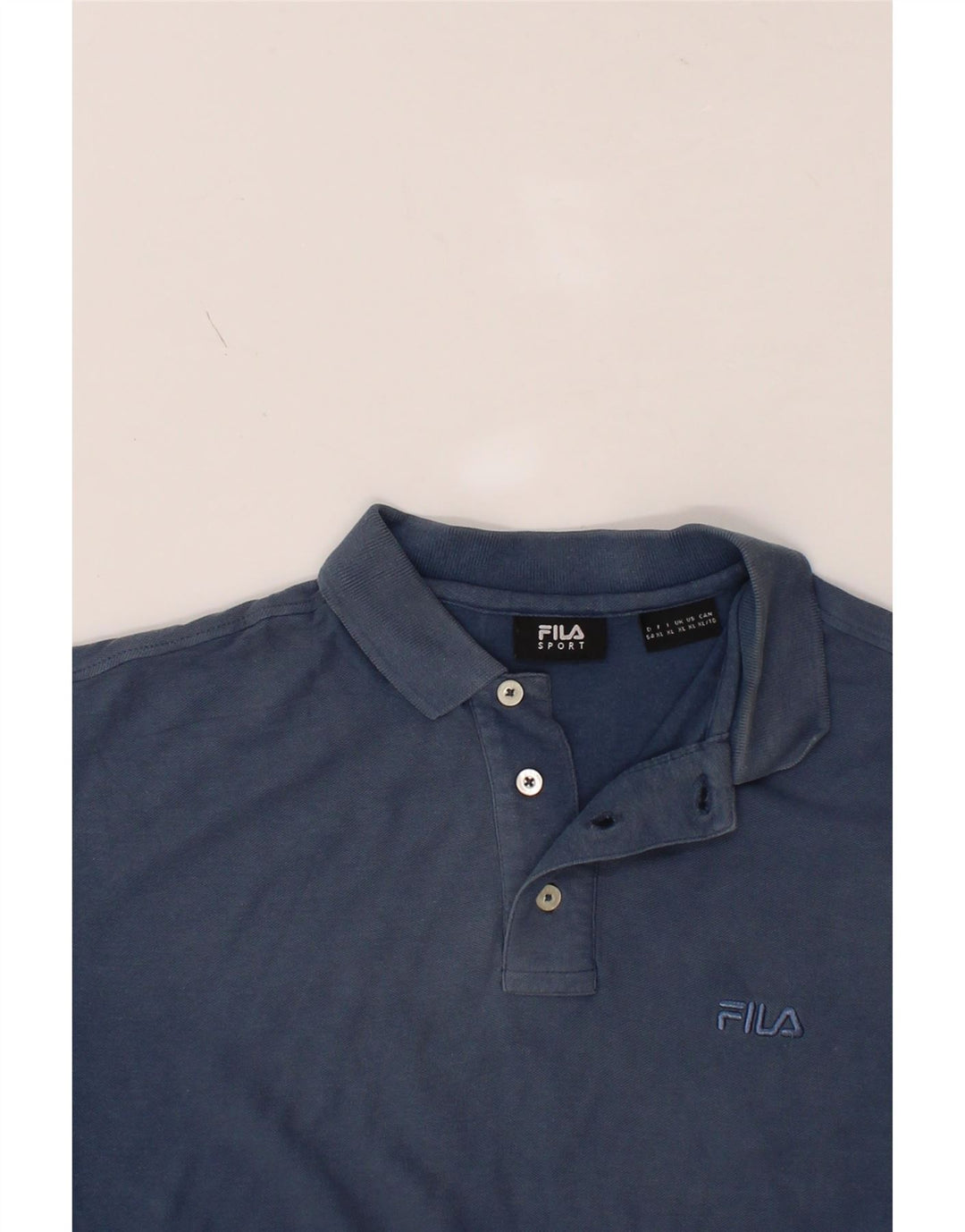 FILA Mens Polo Shirt XL Navy Blue Cotton Vintage Fila and Second-Hand Fila from Messina Hembry 