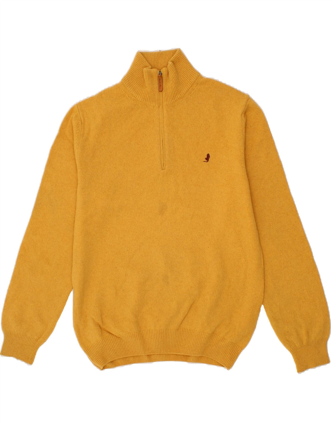 MARLBORO CLASSICS Męski sweter zapinany na zamek, duży, żółty, wełniany