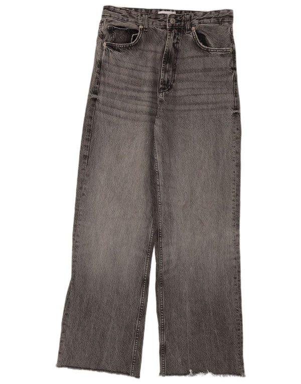 Zara Womens Wide Leg Jeans EU 38 Small W28 L29 Grey Cotton
