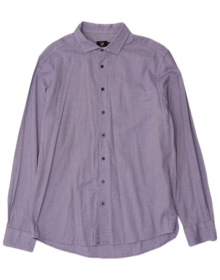 Koszula męska slim fit firmy Dack's XL, bawełniana w niebieskie cętki