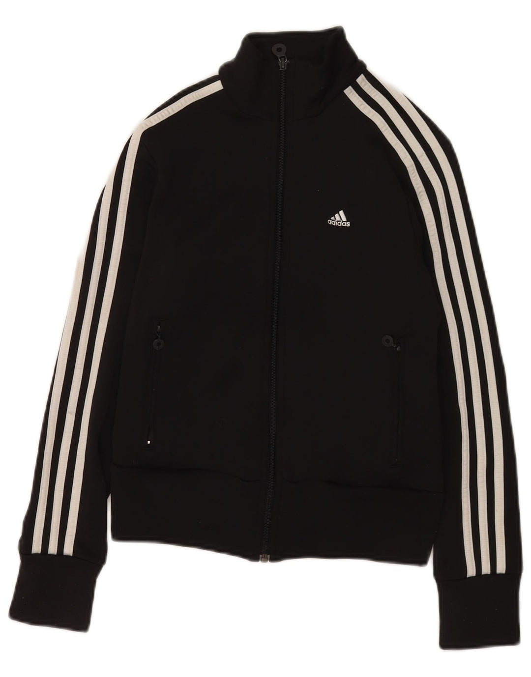 Damska kurtka dresowa Adidas UK 10, mała, czarna, poliestrowa