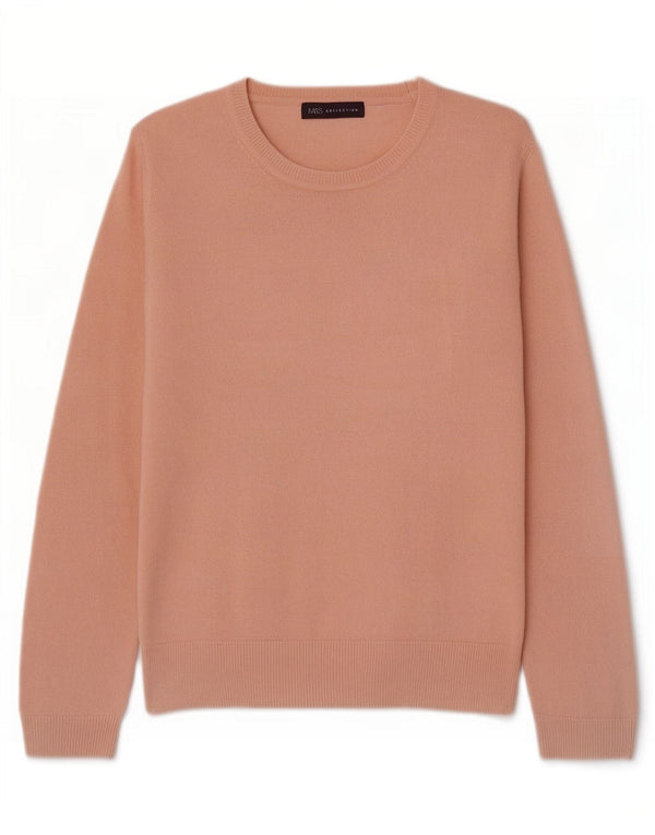 Marks & Spencer Damski sweter z dekoltem w łódkę UK 12 Średni różowy akryl