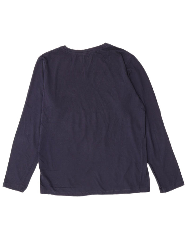 Jack & Jones Mens Graphic Top Long Sleeve Small Navy Blue Cotton