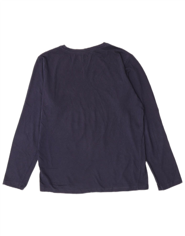 Męski top graficzny Jack & Jones z długim rękawem, mały, granatowy, bawełniany