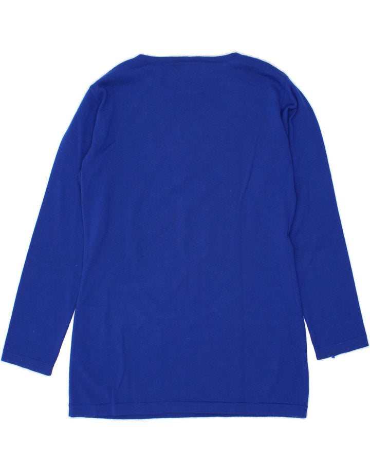 ICEBERG Womens Graphic Crew Neck Jumper Sweater UK 12 Medium Blue Vintage Iceberg and Second-Hand Iceberg from Messina Hembry 