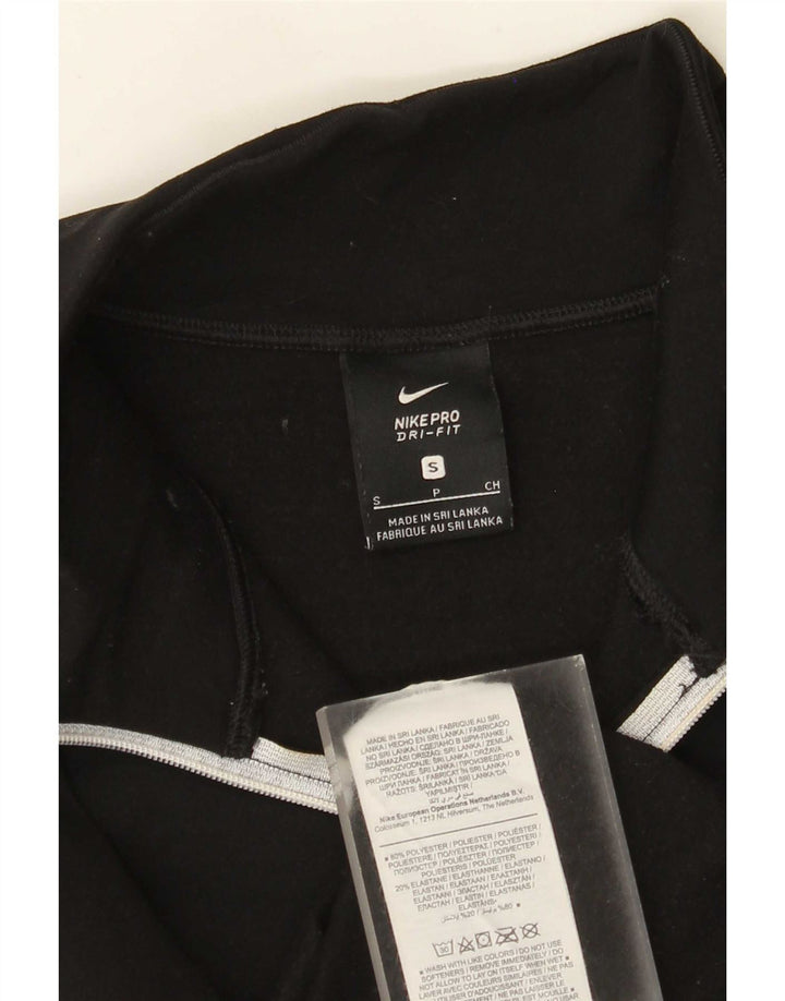 Męski dres Nike Dri Fit z zamkiem błyskawicznym na szyi, mały czarny poliester