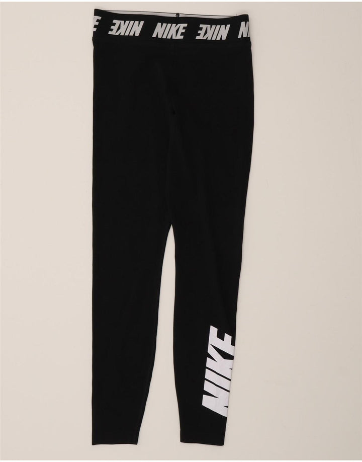 Damskie legginsy Nike Graphic UK 10, małe, czarne, bawełniane