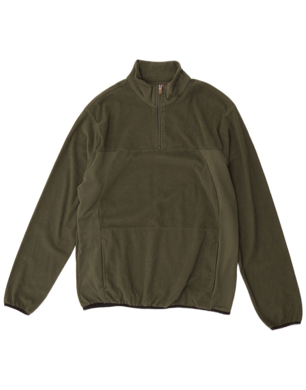 Damski sweter polarowy Kappa z zamkiem błyskawicznym XL, poliester khaki
