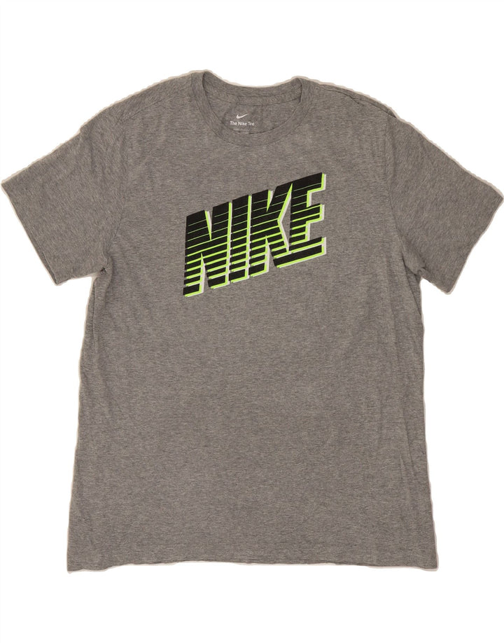 NIKE Mens Graphic T-Shirt Top Large Grey Cotton Vintage Nike and Second-Hand Nike from Messina Hembry 