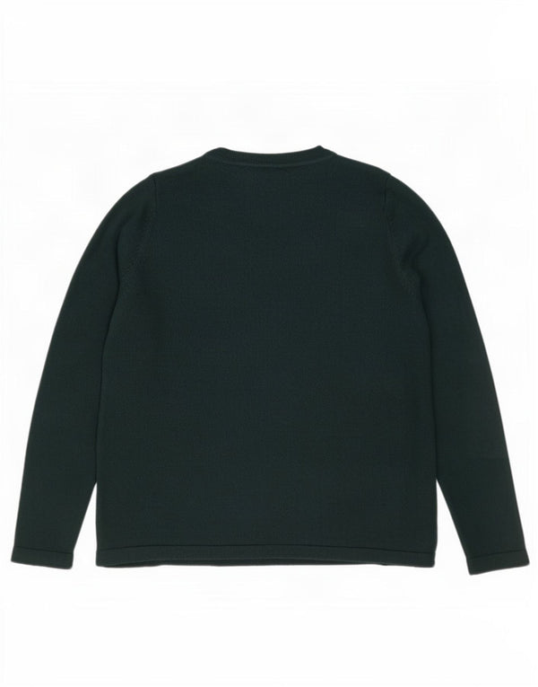 Marks & Spencer Womens Crew Neck Jumper Sweater UK 16 Large Green
