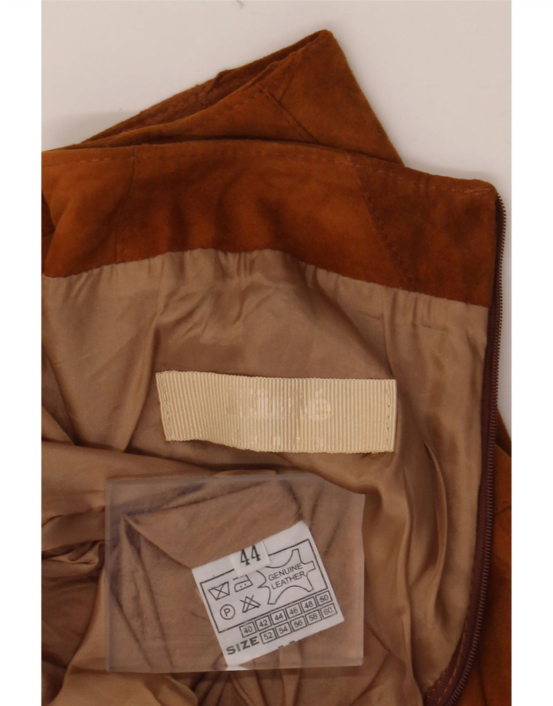 Damska zamszowa spódnica VINTAGE IT 44 Medium W30 Brązowa skóra