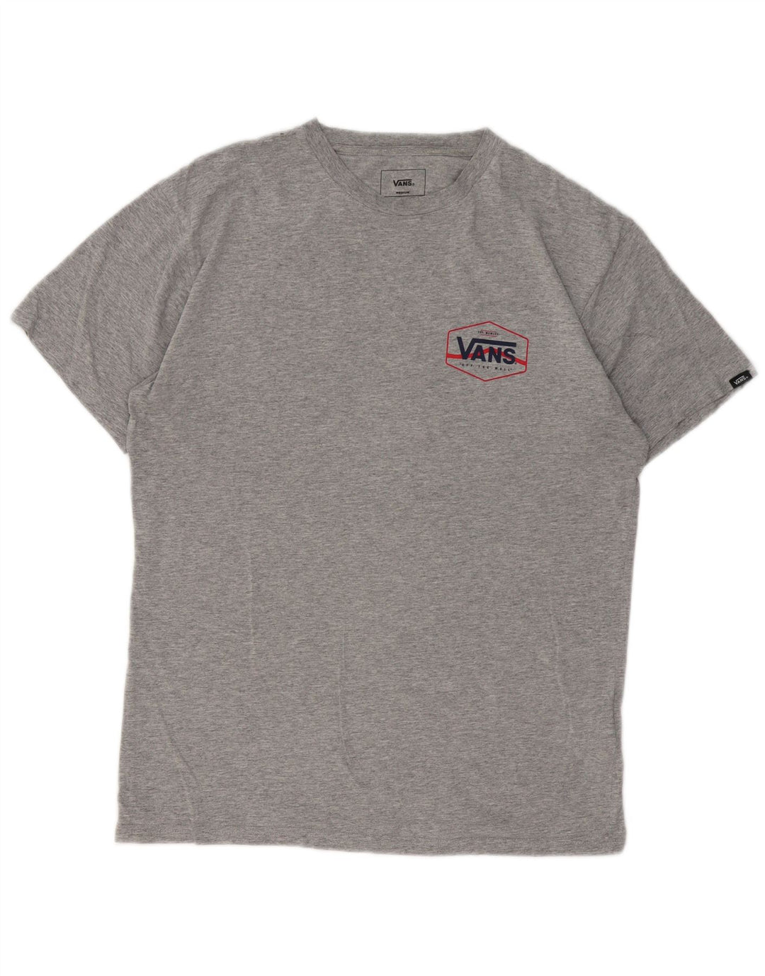 Męski T-shirt Vans o klasycznym kroju, średnioszary, bawełniany w cętki