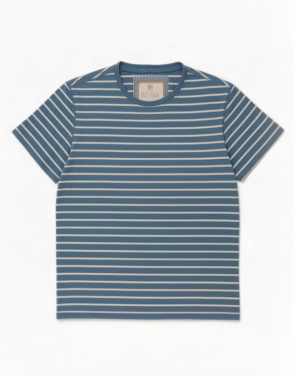 T-shirt męski Fat Face, bawełniany, w średnie niebieskie paski