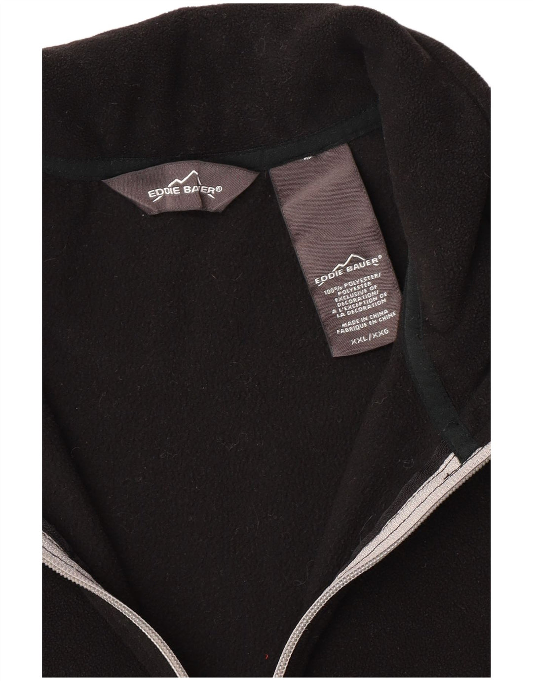 Męski sweter polarowy Eddie Bauer z zamkiem błyskawicznym, 2XL, czarny poliester