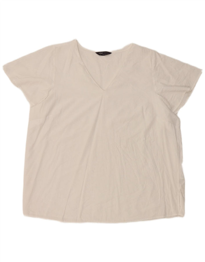 Bluzka damska Marks & Spencer UK 20 2XL Biała wiskoza