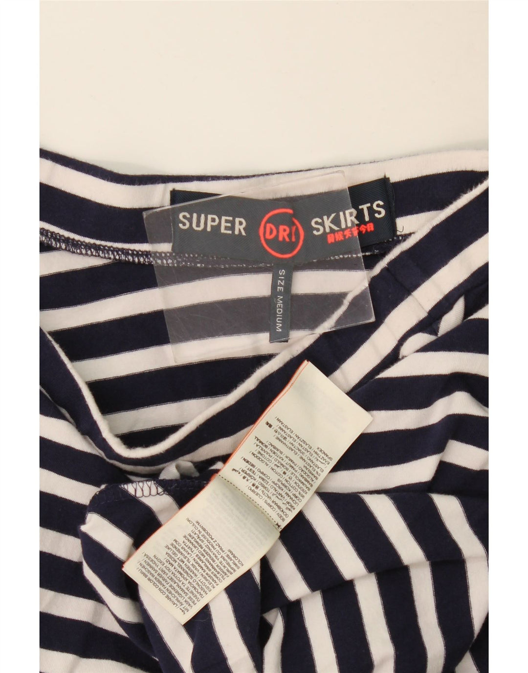 Damska spódnica w kształcie litery A Superdry, średnia W28, bawełniana w granatowe paski