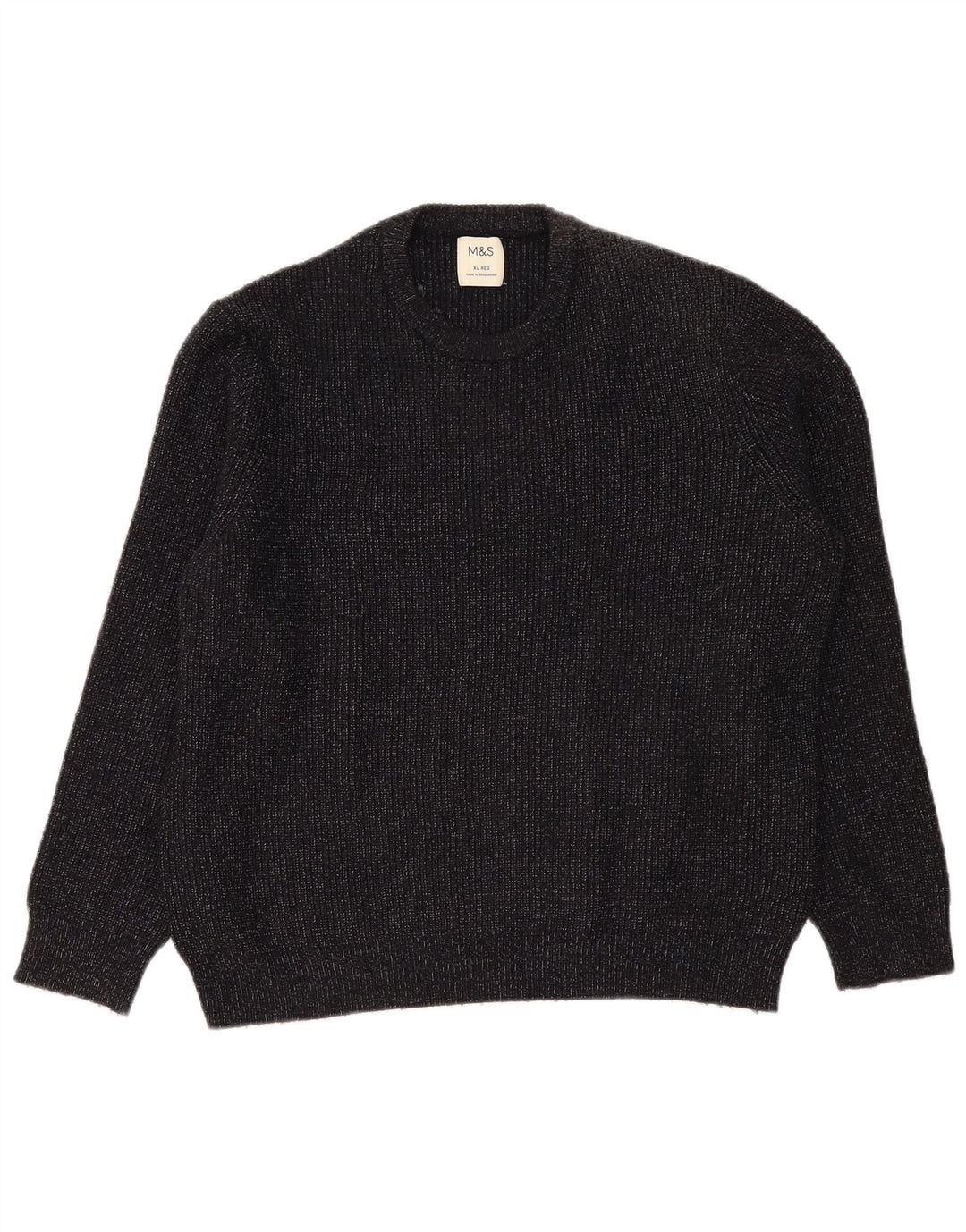 Marks & Spencer Męski sweter z okrągłym dekoltem XL, granatowy, nakrapiany