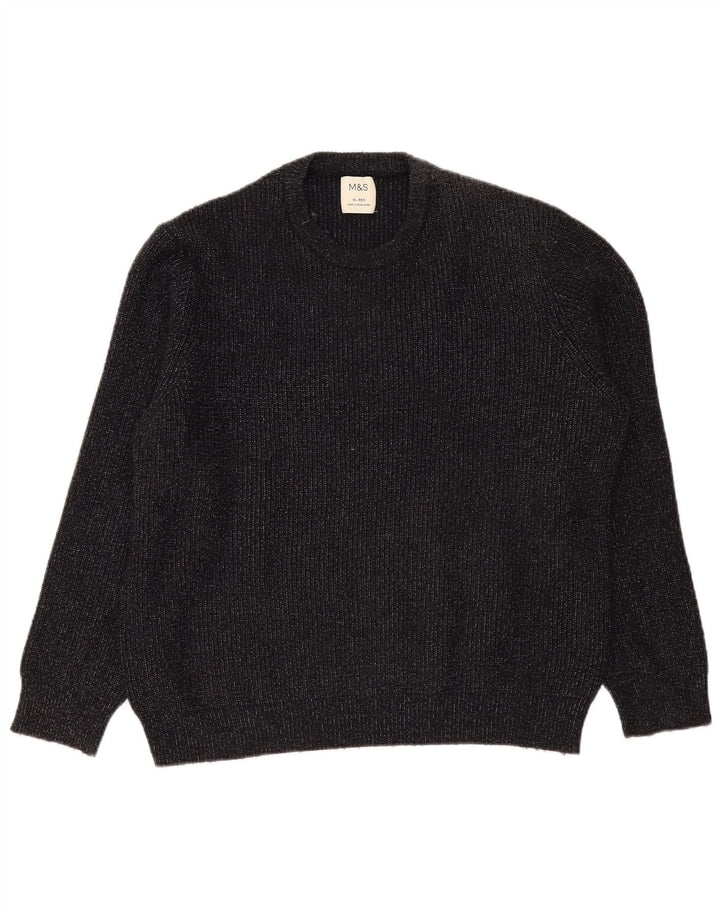 Marks & Spencer Męski sweter z okrągłym dekoltem XL, granatowy, nakrapiany