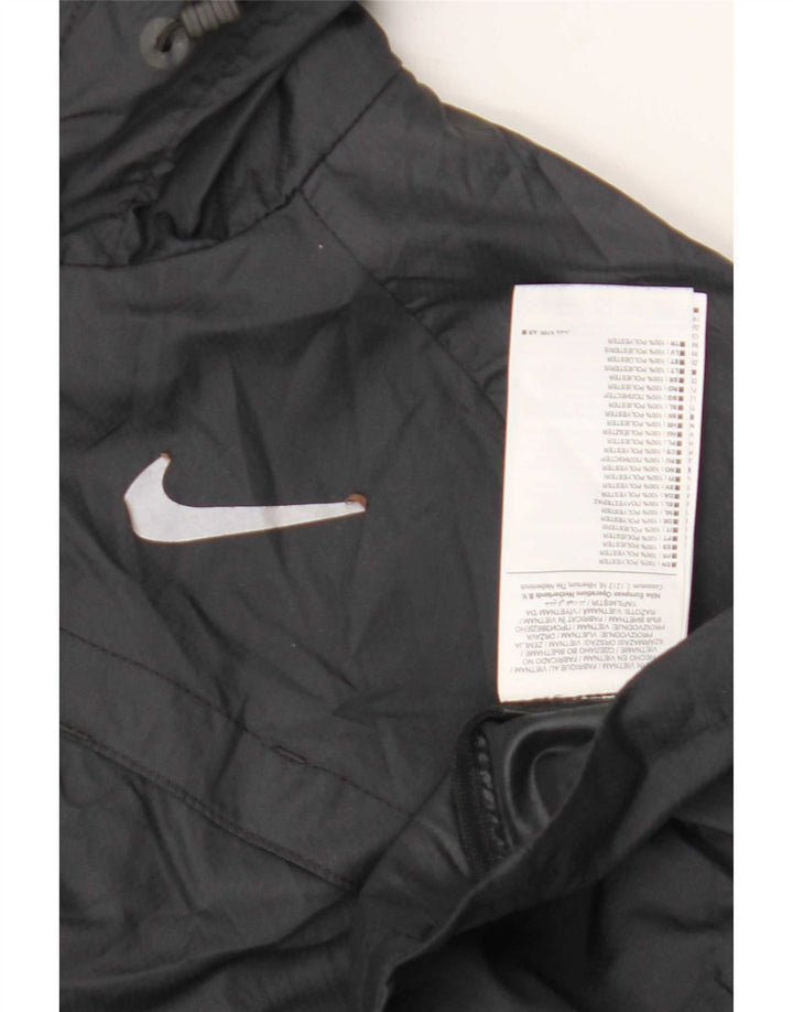 Damska kurtka przeciwdeszczowa z kapturem Nike UK 12, średni czarny poliester