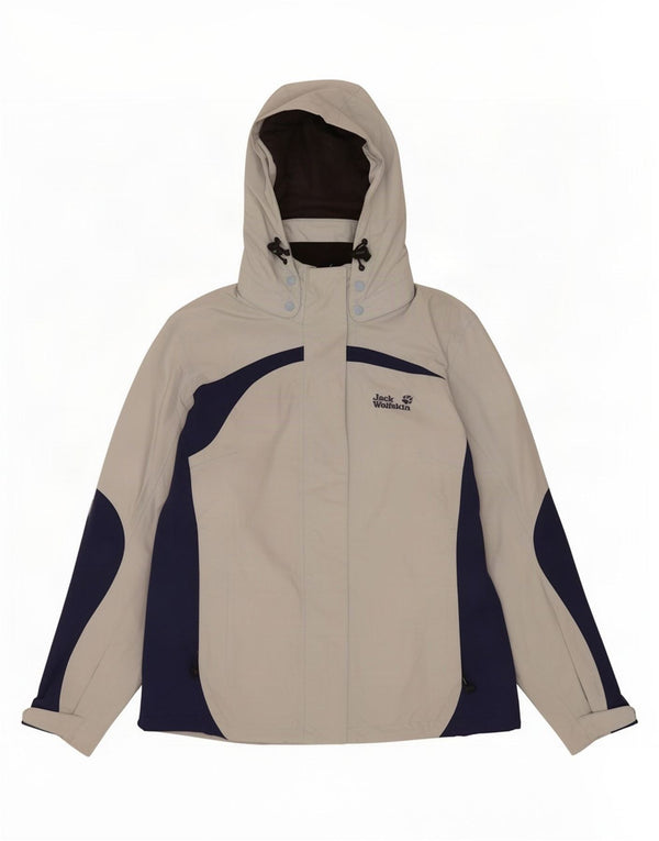 Damska kurtka przeciwdeszczowa z kapturem Jack Wolfskin UK 14 w kolorze średnioniebieskim