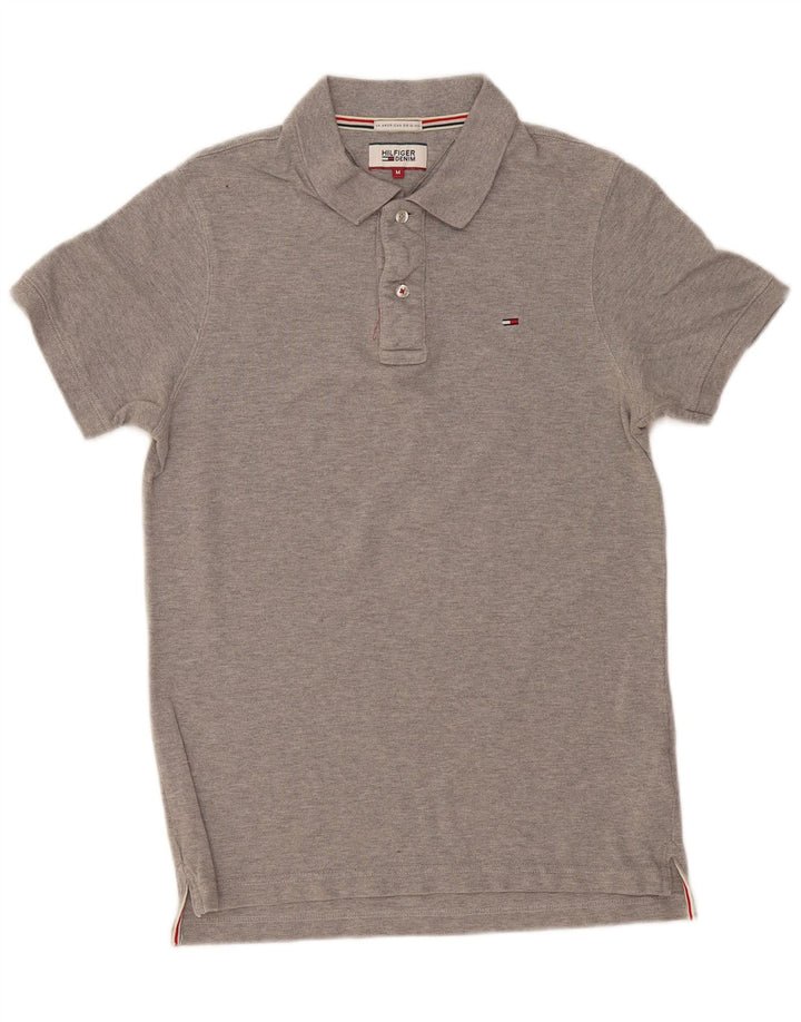 Męska koszulka polo Tommy Hilfiger, średnioszara, bawełniana