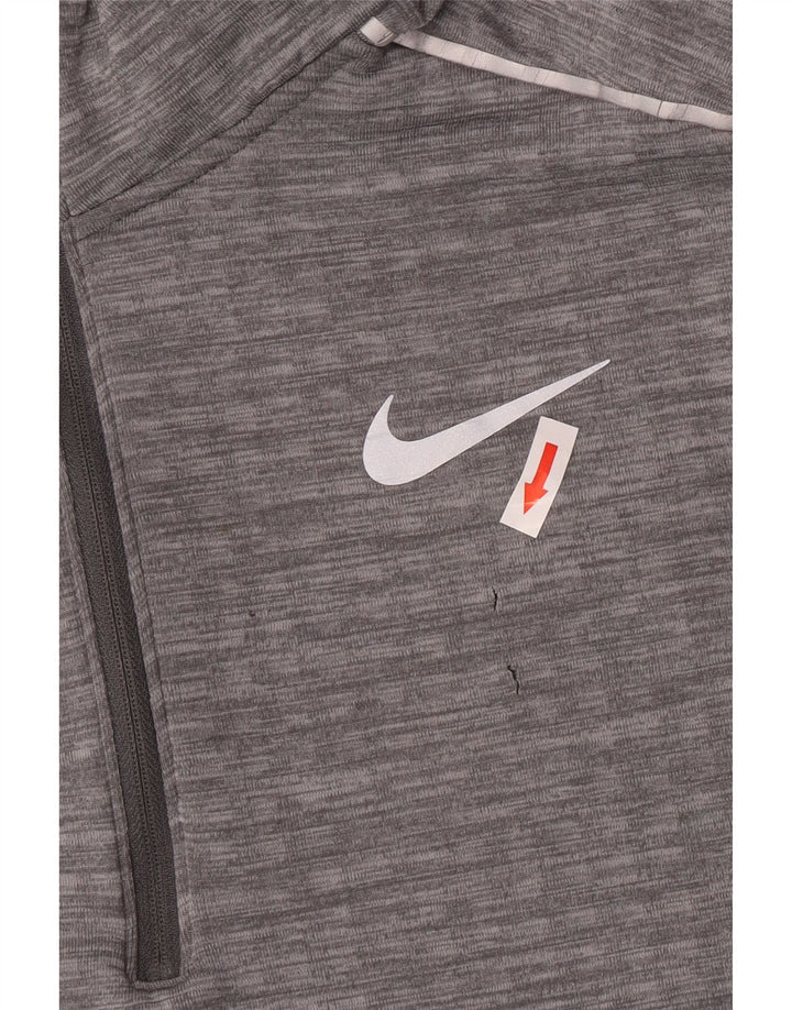 Męski dres Nike do biegania z zamkiem błyskawicznym i dużym szarym poliestrem