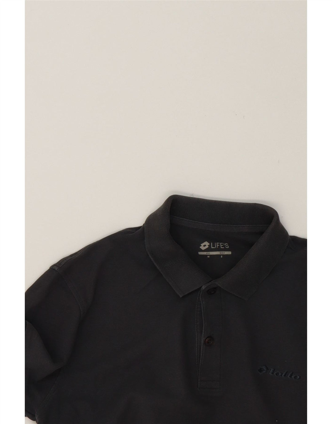 LOTTO Mens Polo Shirt Medium Grey Cotton Vintage Lotto and Second-Hand Lotto from Messina Hembry 