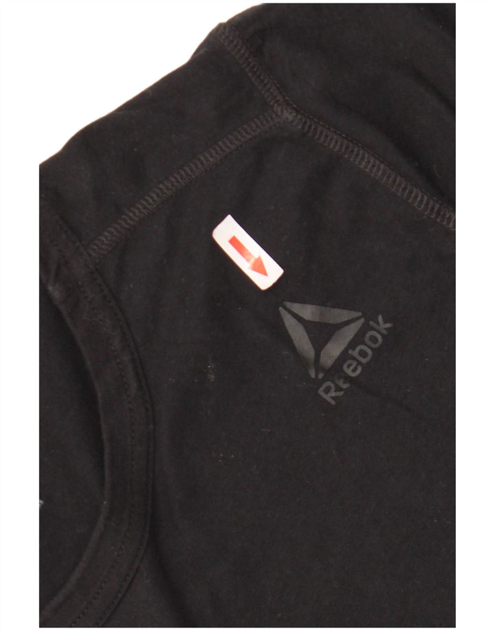T-shirt męski Reebok, mały, czarny, bawełniany