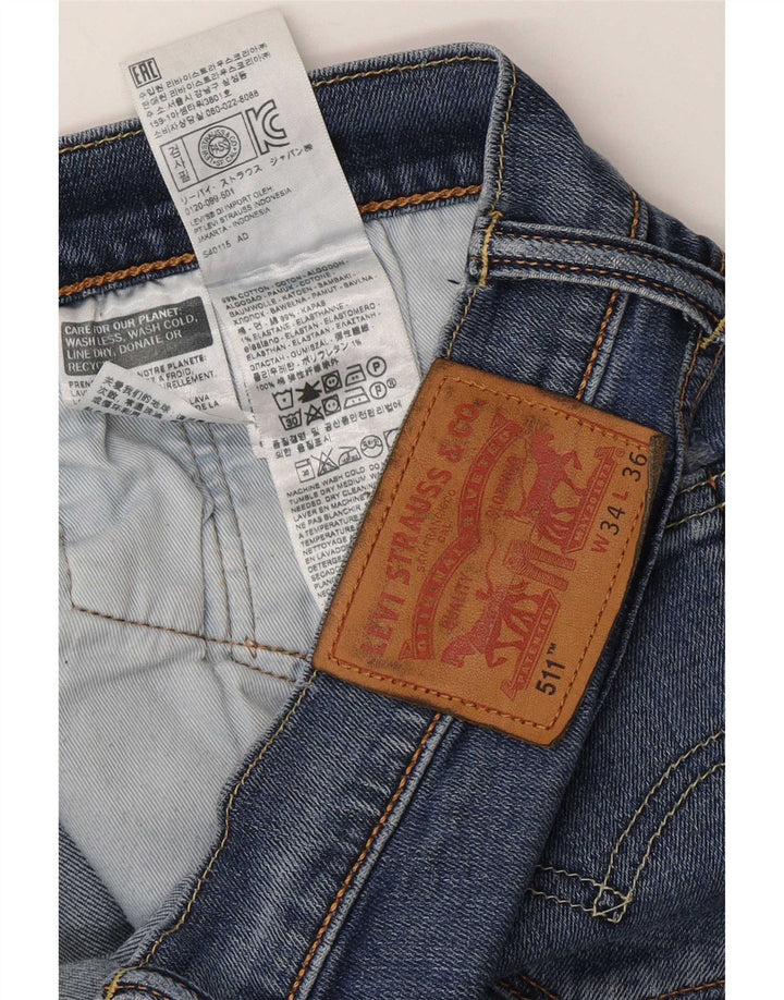 Męskie jeansy Levi's 511 Slim W34 L32 Niebieska bawełna