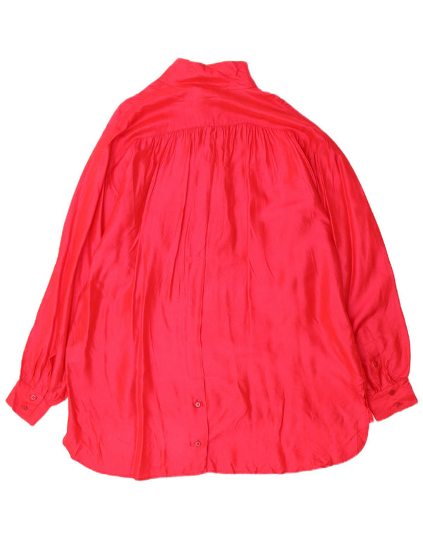 Damska sukienka oversize w stylu vintage, EU 44 XL, różowy jedwab