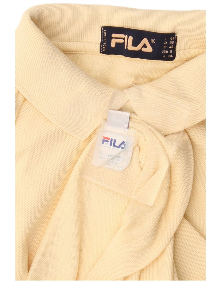 FILA Womens Sleeveless Polo Shirt IT 44 Medium Beige Cotton