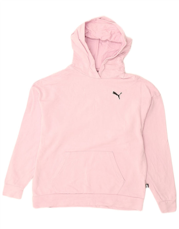 Damski sweter z kapturem PUMA UK 14 Średni różowy, bawełniany