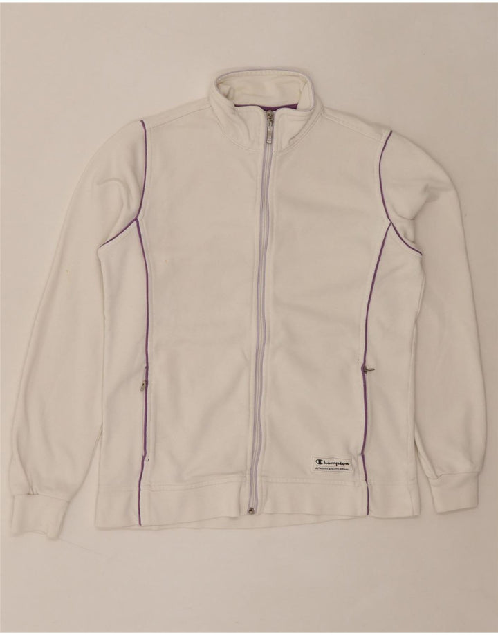 CHAMPION Womens Tracksuit Top Jacket UK 10 Small White Vintage Champion and Second-Hand Champion from Messina Hembry 