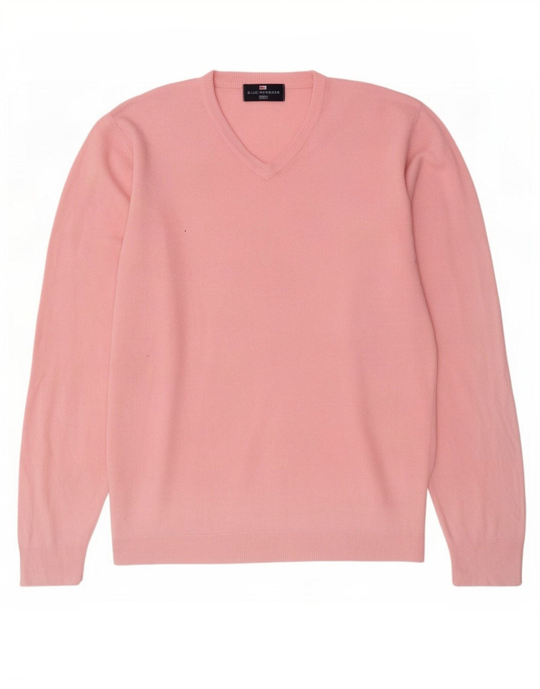 Męski sweter Marks & Spencer Blue Harbor z dekoltem w kształcie litery V, średnioróżowy, akrylowy